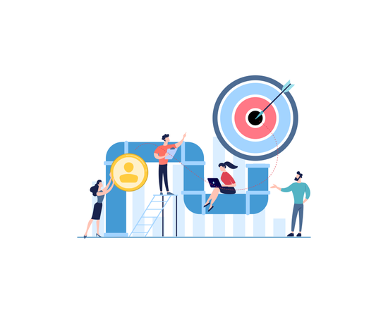 Sales Pipeline mit verschiedenen Phasen